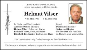 Traueranzeige Helmut Vilser