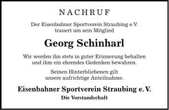 Traueranzeige Georg Schinharl