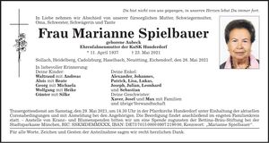Traueranzeige Marianne Spielbauer