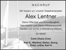 Traueranzeige Alexander Lentner