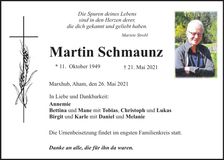 Traueranzeige Martin Schmaunz