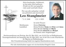 Traueranzeige Leo Stanglmeier