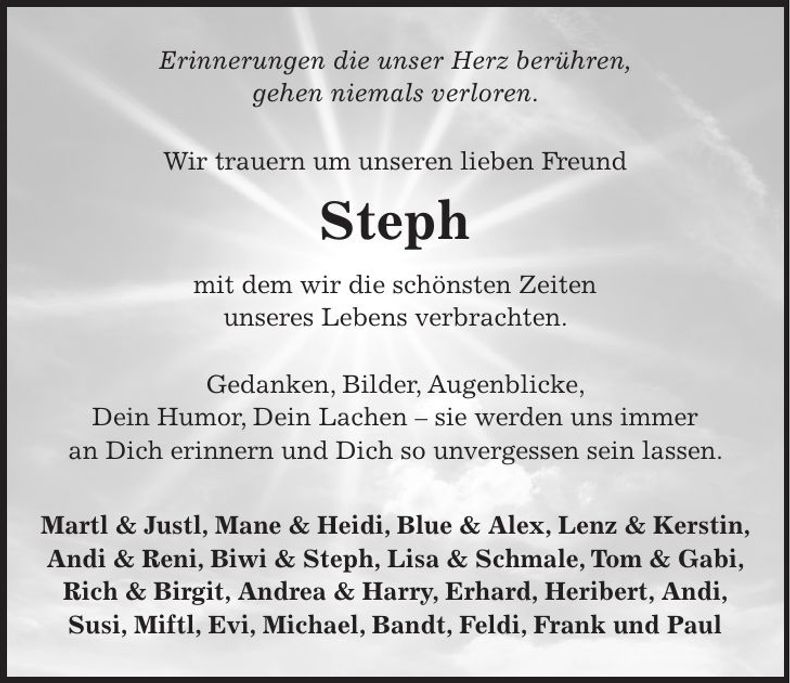 Traueranzeige Stephan Wallitschek