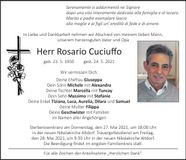 Traueranzeige Rosario Cuciuffo