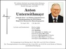 Traueranzeige Anton Unterreithmayr