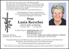 Traueranzeige Luzia Kerscher