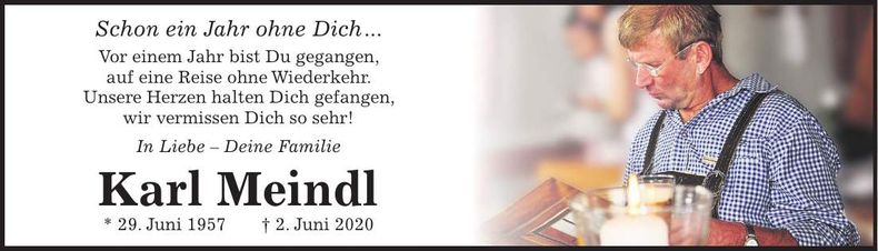 Traueranzeige Karl Meindl
