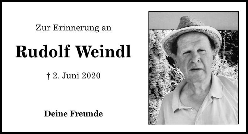 Traueranzeige Rudolf Weindl