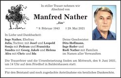 Traueranzeige Manfred Nather