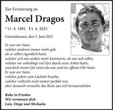 Traueranzeige Marcel Dragos