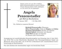 Traueranzeige Angela Penzenstadler