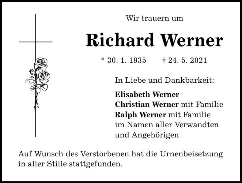 Traueranzeige Richard Werner