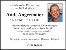 Traueranzeige Andi Angermaier