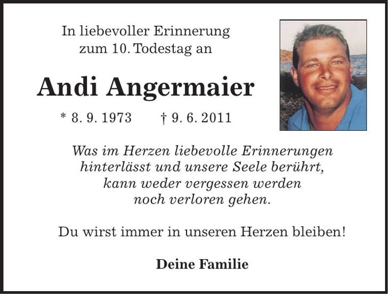 Traueranzeige Andi Angermaier