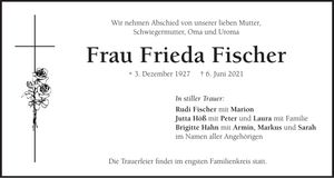 Traueranzeige Frieda Fischer