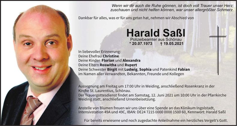 Traueranzeige Harald Saßl