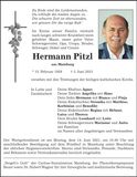 Traueranzeige Hermann Pitzl