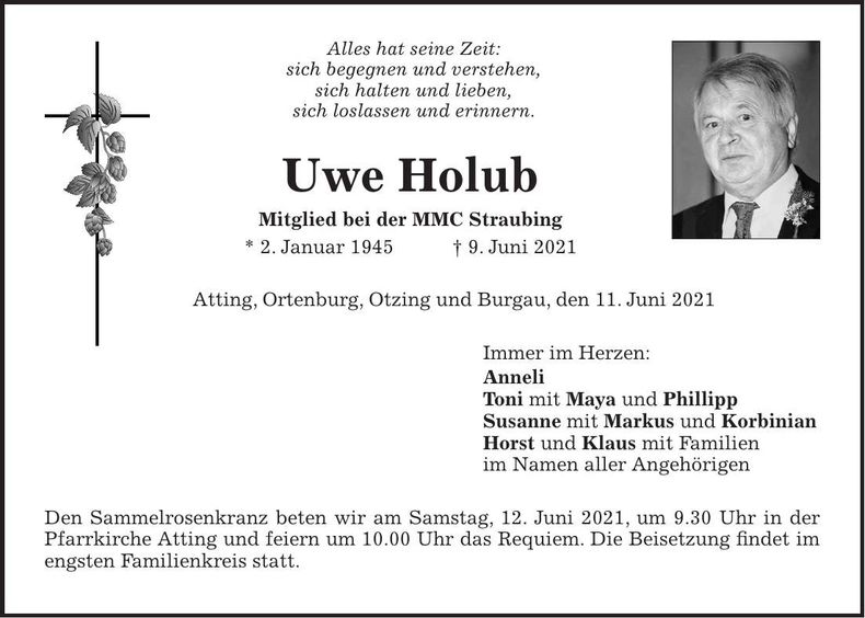 Traueranzeige Uwe Holub
