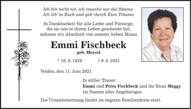 Traueranzeige Emmi Fischbeck