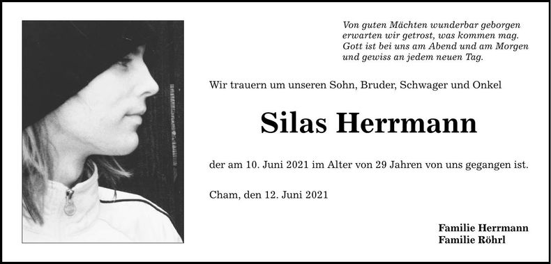 Traueranzeige Silas Herrmann
