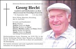Traueranzeige Georg Hecht