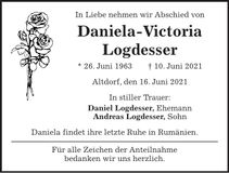 Traueranzeige Daniela-Victoria Logdesser