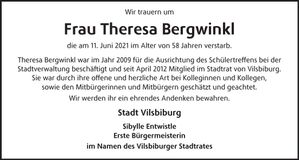Traueranzeige Theresa Bergwinkl