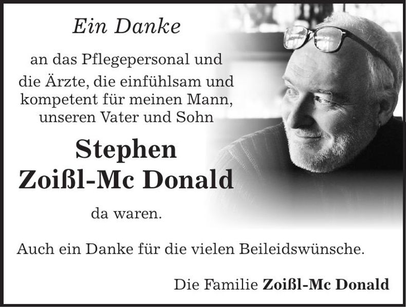Traueranzeige Stephen Zoißl Mc Donald