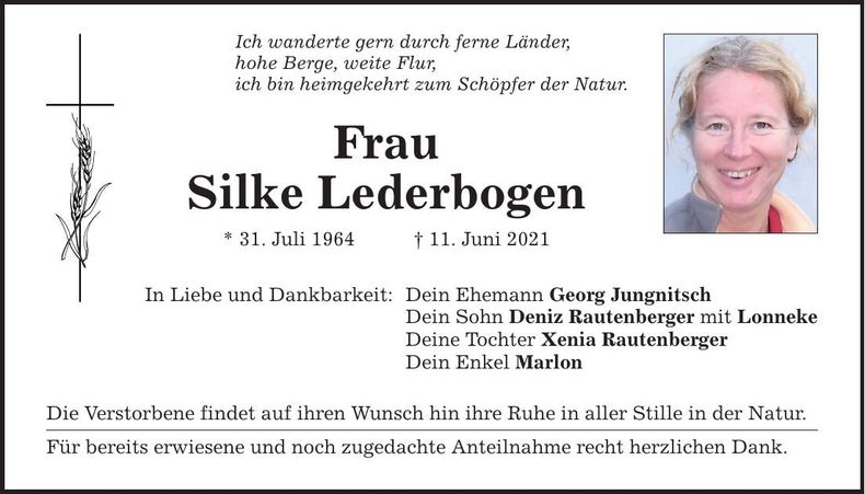 Traueranzeige Silke Lederbogen