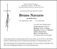 Traueranzeige Bruno Navarre