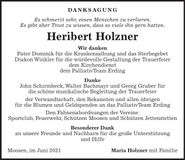 Traueranzeige Heribert Holzner