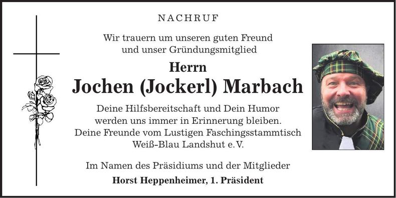 Traueranzeige Jochen Marbach