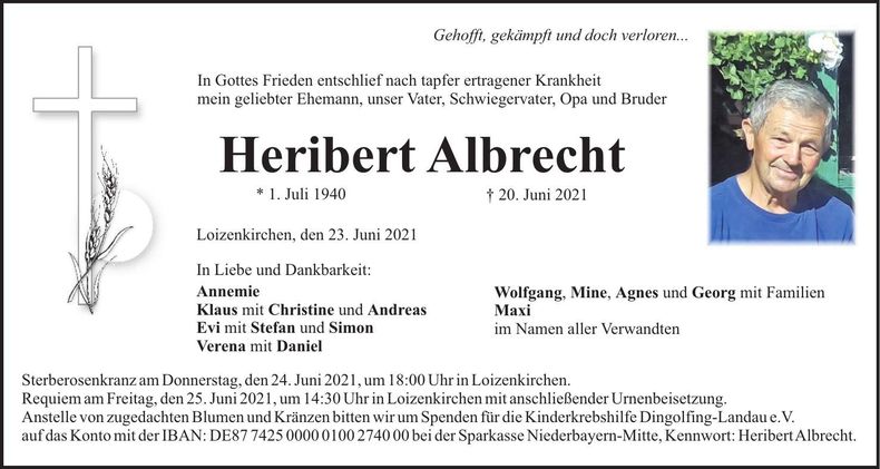Traueranzeige Heribert Albrecht