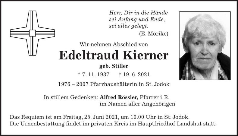Traueranzeige Edeltraud Kierner