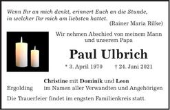 Traueranzeige Paul Ulbrich