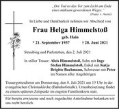 Traueranzeige Helga Himmelstoß