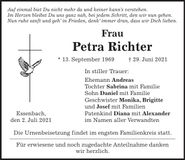 Traueranzeige Petra Richter