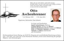 Traueranzeige Otto Aschenbrenner