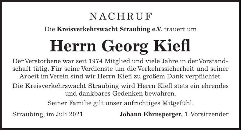Traueranzeige Georg Kiefl
