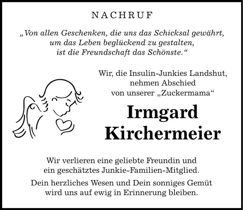 Traueranzeige Irmgard Kirchermeier