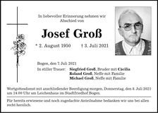Traueranzeige Josef Groß