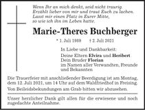 Traueranzeige Marie Buchberger
