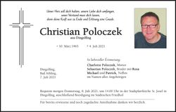 Traueranzeige Christian Poloczek