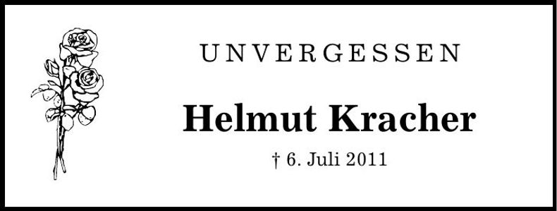 Traueranzeige Helmut Kracher