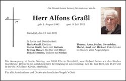 Traueranzeige Alfons Graßl