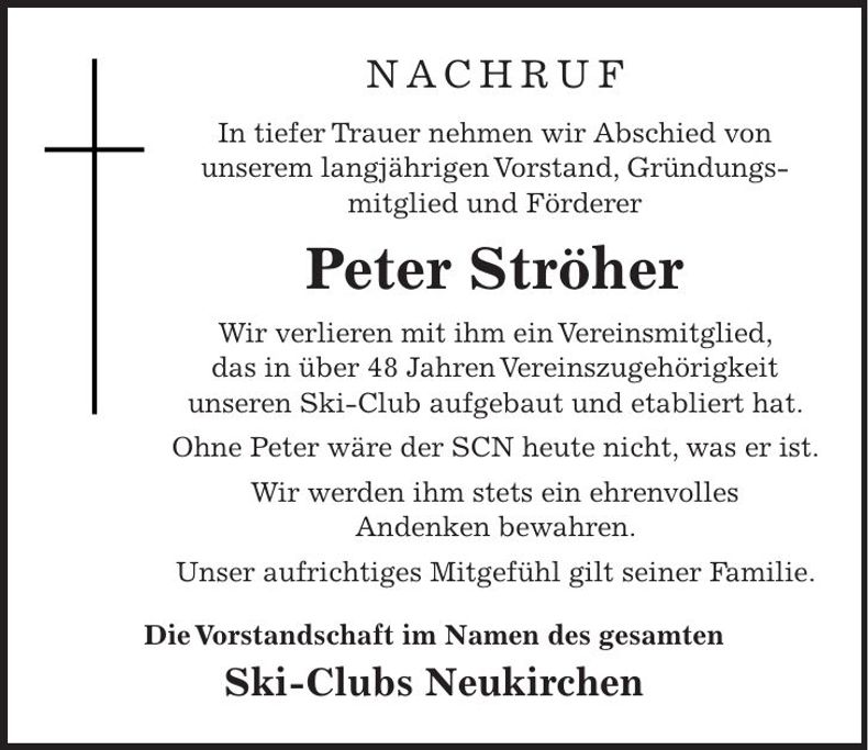 Traueranzeige Ströher Peter
