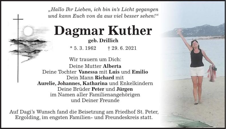 Traueranzeige Dagmar Kuther
