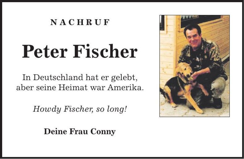 Traueranzeige Peter Fischer