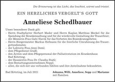 Traueranzeige Anneliese Schedlbauer
