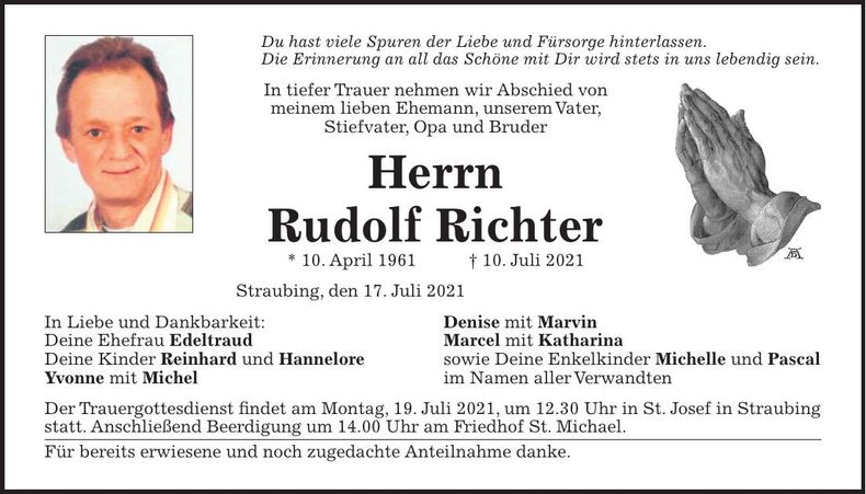 Traueranzeige Rudolf Richter